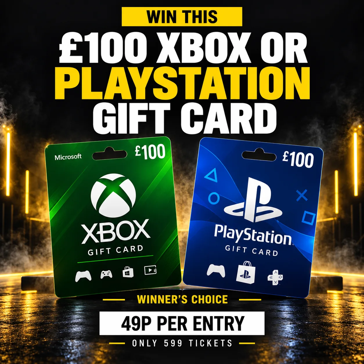 £100 XBOX OR PLAYSTATION GIFT CARD