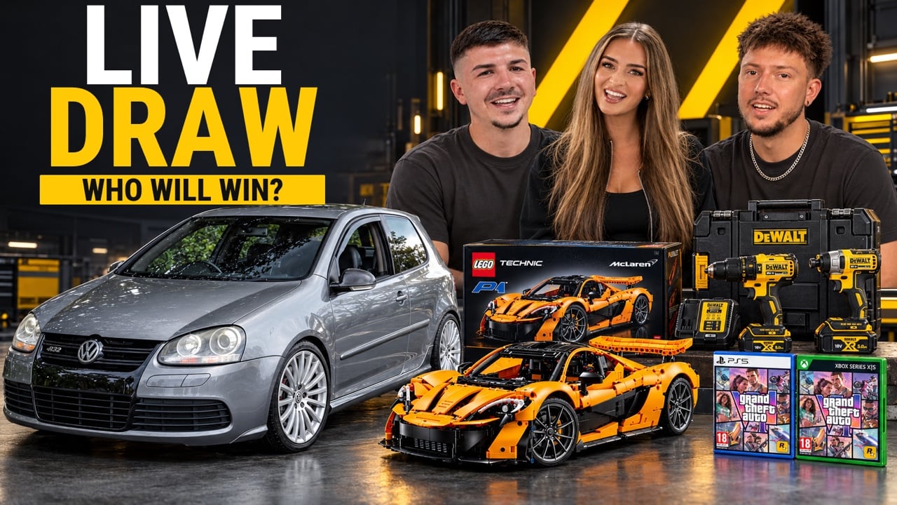 LIVE DRAW: Golf R32, GTA VI, Lego McLaren P1 & Dewalt Tools!